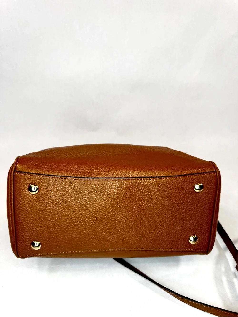 Coach Mini Bennett Satchel F36677 Pebbled Leather Saddle Brown Crossbody Bag